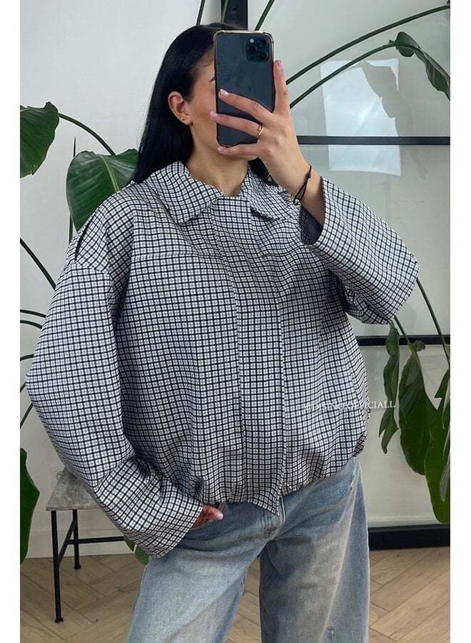 BLACK - 'JUNE JACKET' - VIRAL CHECKED JACKET