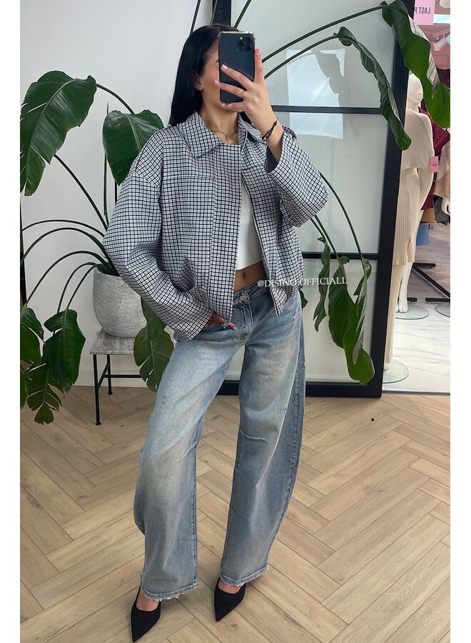 BLACK - 'JUNE JACKET' - VIRAL CHECKED JACKET