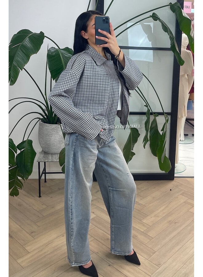 BLACK - 'JUNE JACKET' - VIRAL CHECKED JACKET