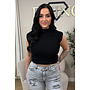BLACK - 'CLEO' - BOYFRIEND PUFF SHOULDER TOP