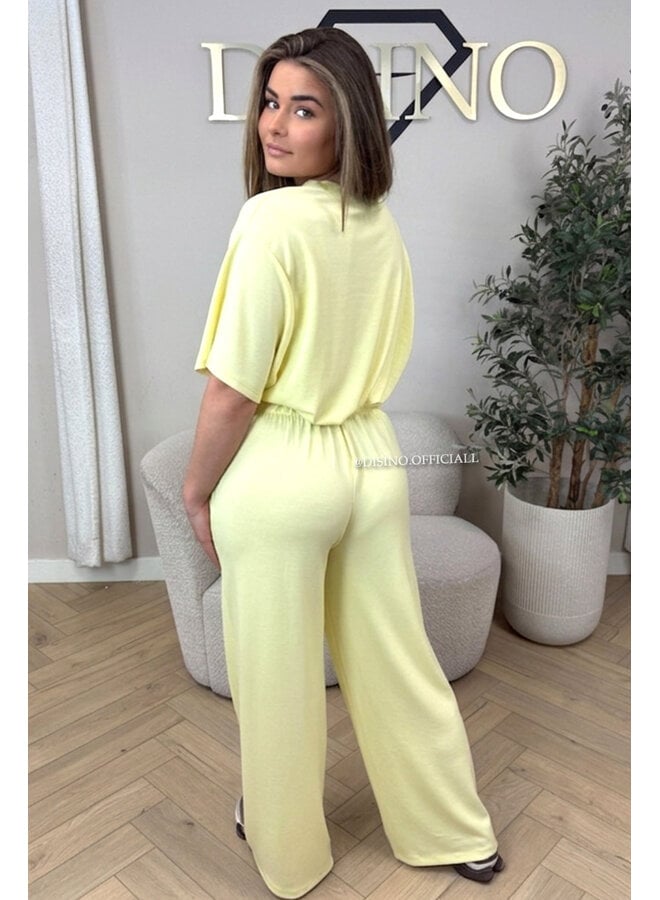 YELLOW - 'MILA SET' - OVERSIZED TOP + PANTS TWO PIECE SET