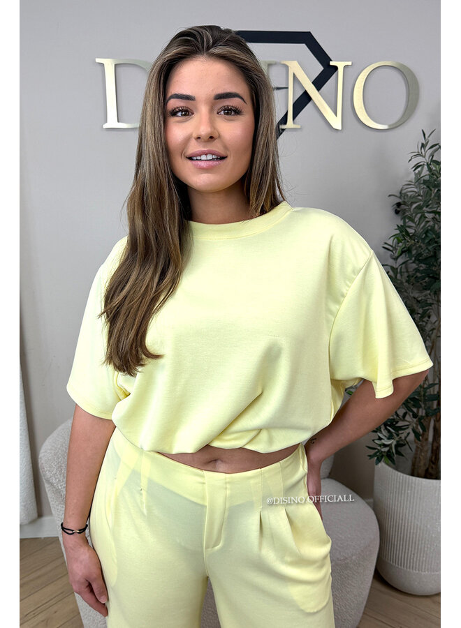 YELLOW - 'MILA SET' - OVERSIZED TOP + PANTS TWO PIECE SET