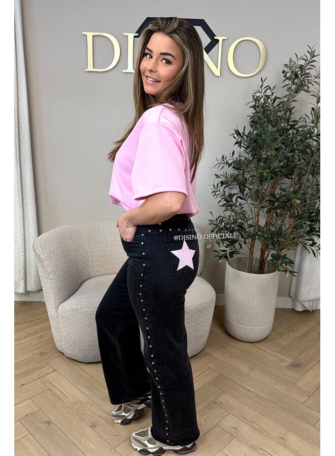 PINK - 'MILA TOP' - OVERSIZED CROPPED TOP