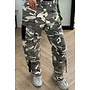 GREY CAMO - 'RIVER JEANS' - SUPER STRETCH CARGO CAMO JEANS