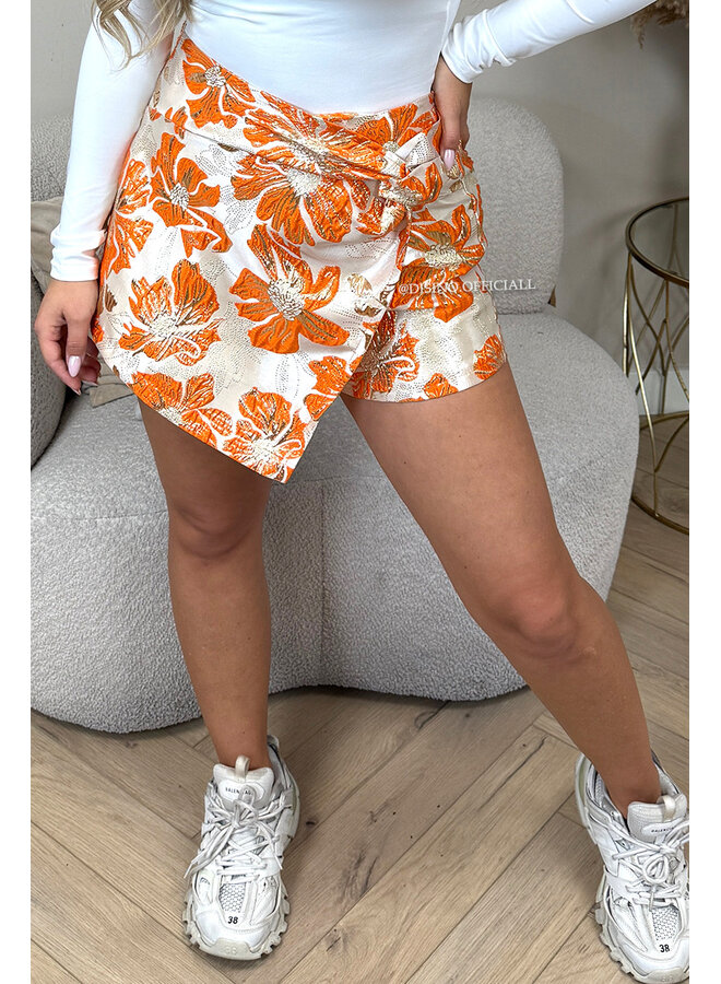 ORANGE - 'JAIMY SKORT' - JACQUARD PRINT SKORT