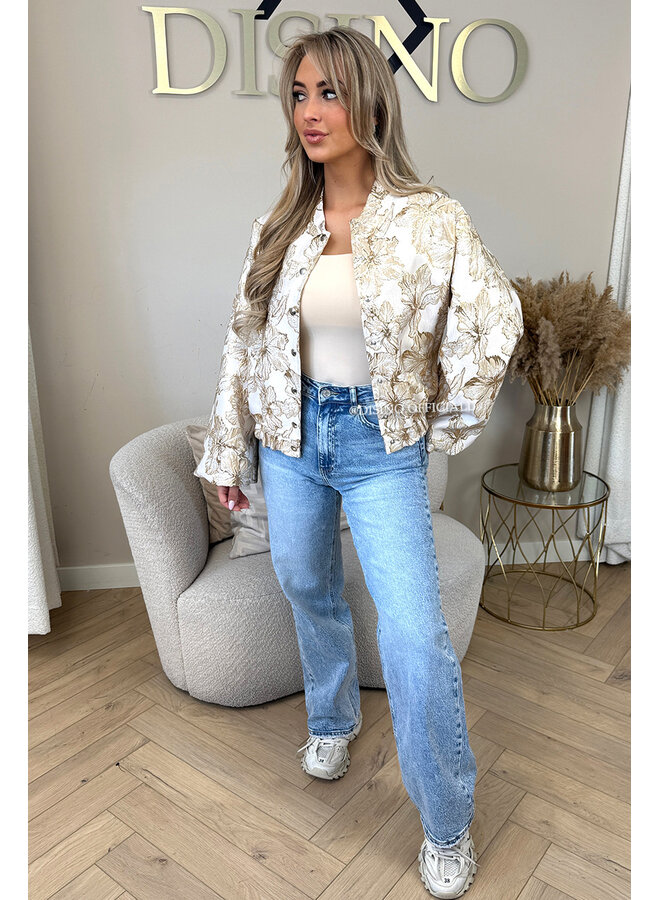 BEIGE - 'JAIMY JACKET' - EXCLUSIVE JACQUARD PRINT JACKET