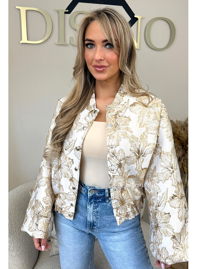 BEIGE - 'JAIMY JACKET' - EXCLUSIVE JACQUARD PRINT JACKET
