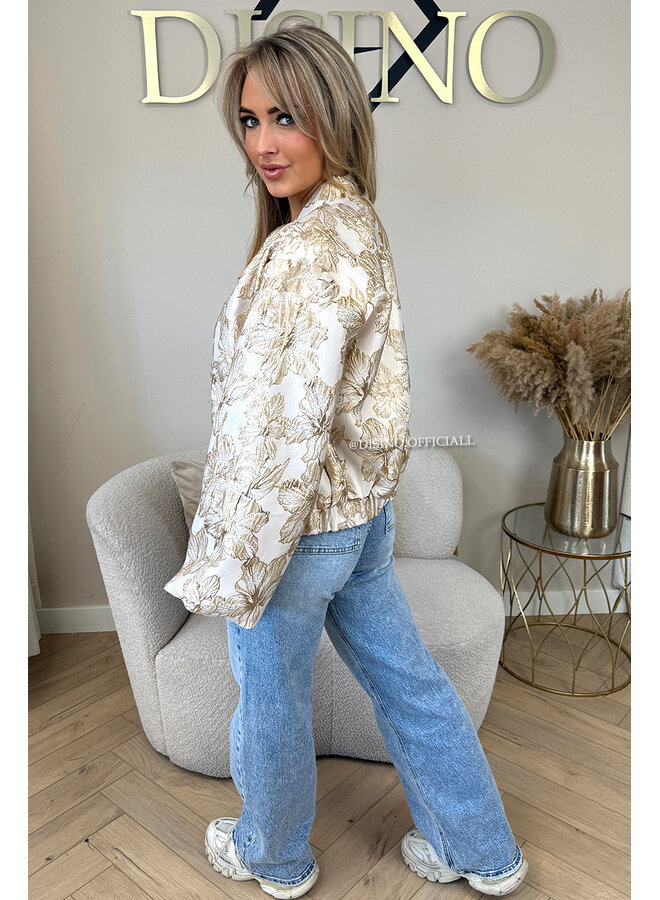 BEIGE - 'JAIMY JACKET' - EXCLUSIVE JACQUARD PRINT JACKET