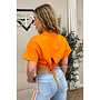 ORANGE - 'CARMEN BLOUSE' - OPEN BACK SHORT SLEEVE SHIRT