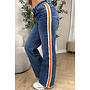 DARK BLUE - 'SKYE V2 JEANS' - LIMITED EDITION STRETCH ORANGE STRIPED JEANS
