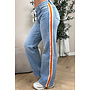 LIGHT BLUE - 'SKYE V2 JEANS' - LIMITED EDITION STRETCH ORANGE STRIPED JEANS