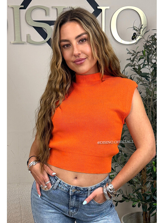 ORANGE - 'CLEO' - BOYFRIEND PUFF SHOULDER TOP