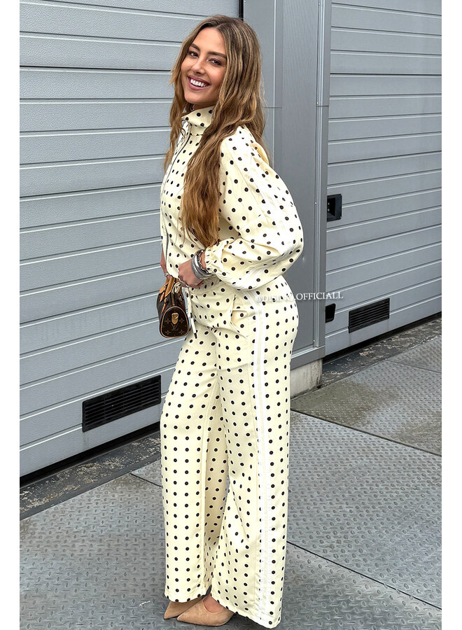 YELLOW - 'PIPER POLKADOT SET' - INSPIRED POLKADOT JACKET + PANTS SET