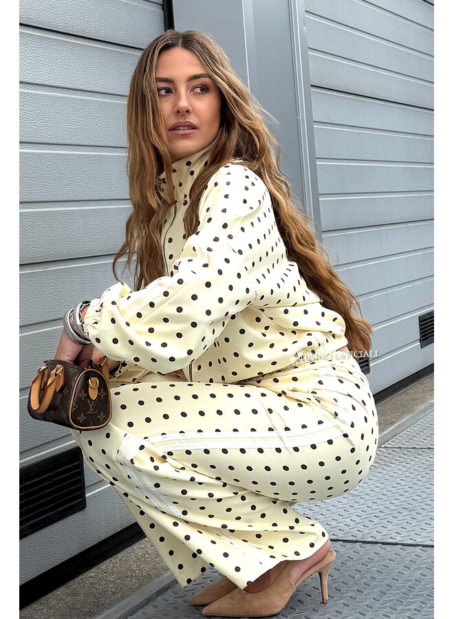 YELLOW - 'PIPER POLKADOT SET' - INSPIRED POLKADOT JACKET + PANTS SET