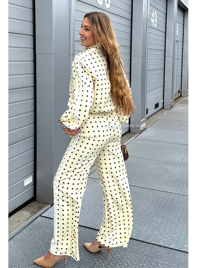 YELLOW - 'PIPER POLKADOT SET' - INSPIRED POLKADOT JACKET + PANTS SET