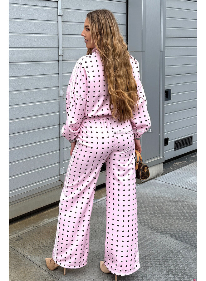 PINK - 'PIPER POLKADOT SET' - INSPIRED POLKADOT JACKET + PANTS SET