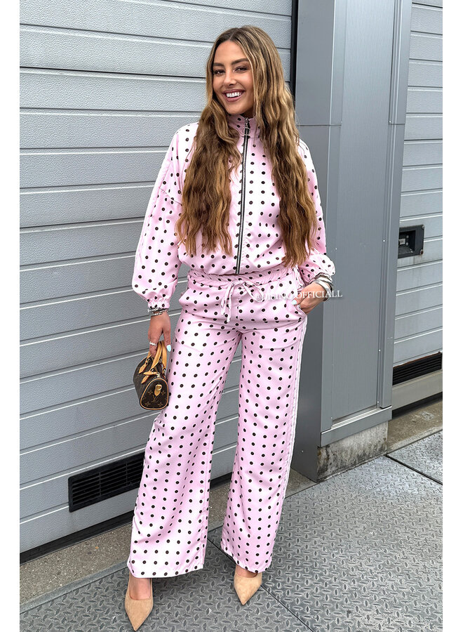 PINK - 'PIPER POLKADOT SET' - INSPIRED POLKADOT JACKET + PANTS SET