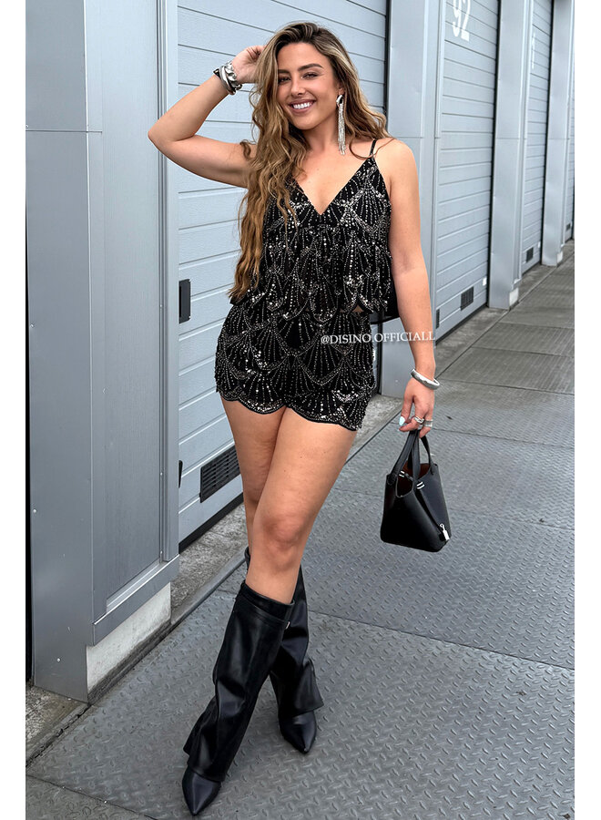 BLACK - 'LOUNA FESTIVAL SET' - EXCLUSIVE SEQUIN TOP + SHORT SET