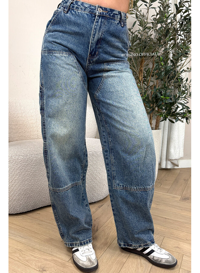 DIRTY BLUE - 'CORPUS JEANS' - CARGO CARPENTER JEANS - NO STRETCH
