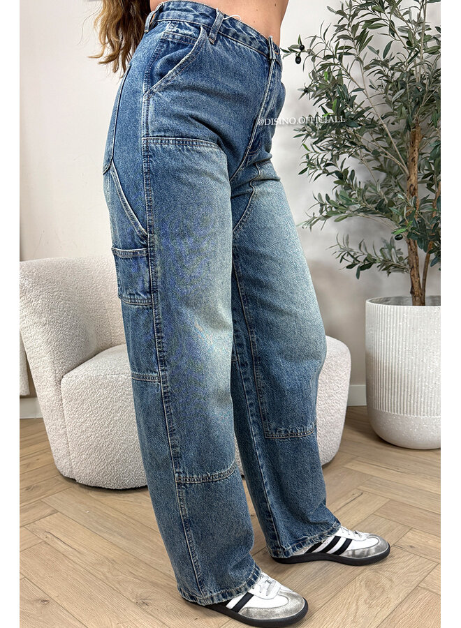 DIRTY BLUE - 'CORPUS JEANS' - CARGO CARPENTER JEANS - NO STRETCH