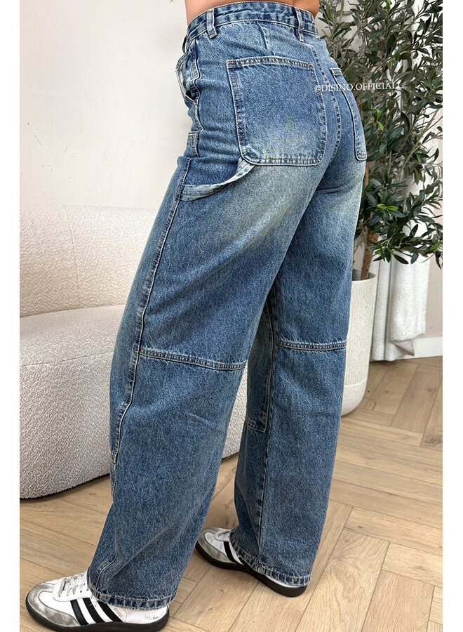 DIRTY BLUE - 'CORPUS JEANS' - CARGO CARPENTER JEANS - NO STRETCH