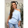 LIGHT BLUE - 'JENNA TOP' - ONE SHOULDER TOP