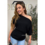 BLACK - 'JENNA TOP' - ONE SHOULDER TOP