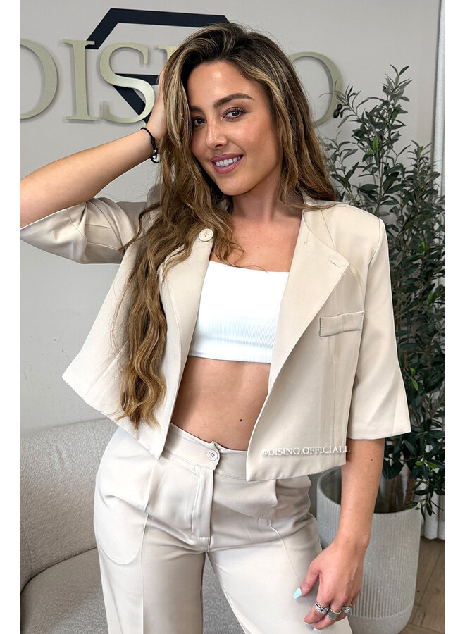 BEIGE - 'VAYÉN BLAZER' - VIRAL SHORT ASSYMETRIC BLAZER