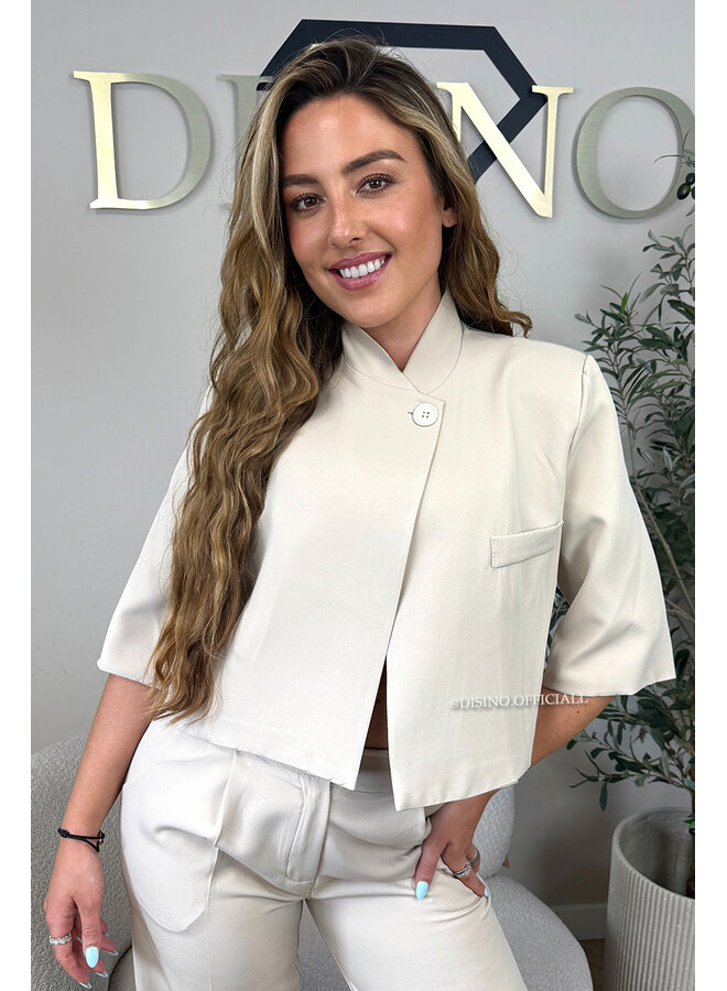 BEIGE - 'VAYÉN BLAZER' - VIRAL SHORT ASSYMETRIC BLAZER