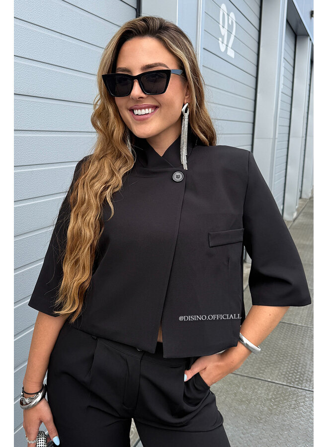 BLACK - 'VAYÉN BLAZER' - VIRAL SHORT ASSYMETRIC BLAZER