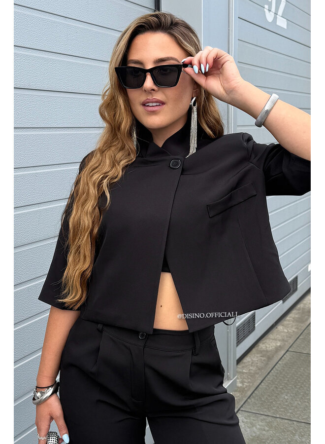 BLACK - 'VAYÉN BLAZER' - VIRAL SHORT ASSYMETRIC BLAZER