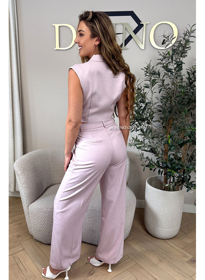 PINK - 'VIENNA STRIPED PANTALON' - HIGH WAIST PANTALON