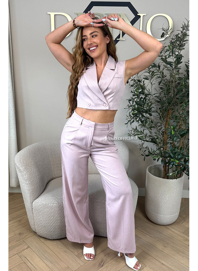 PINK - 'VIENNA STRIPED PANTALON' - HIGH WAIST PANTALON