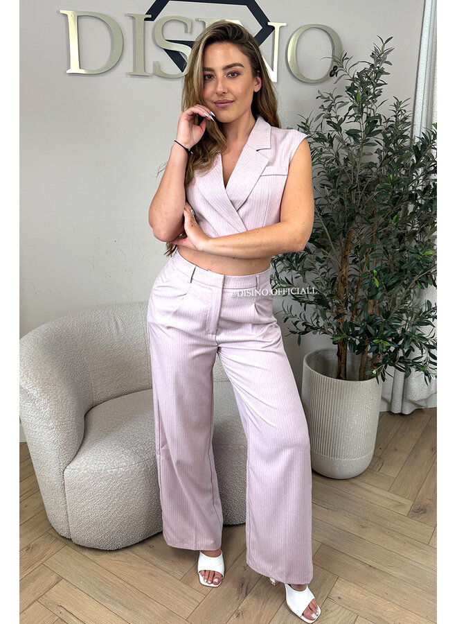 PINK - 'VIENNA STRIPED GILET' - PREMIUM QUALITY CLASSY GILET