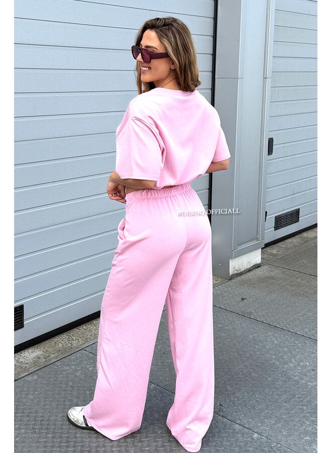 PINK - 'MILA SET' - OVERSIZED TOP + PANTS TWO PIECE SET