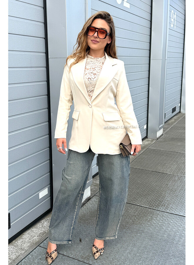 BEIGE - 'DIDI BLAZER' - OVERSIZED BOYFRIEND BLAZER