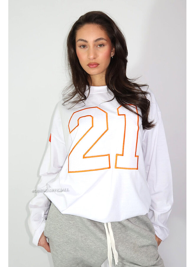 WHITE - '21 LONGSLEEVE' - OVERSIZED PRIORITY LONGSLEEVE JERSEY