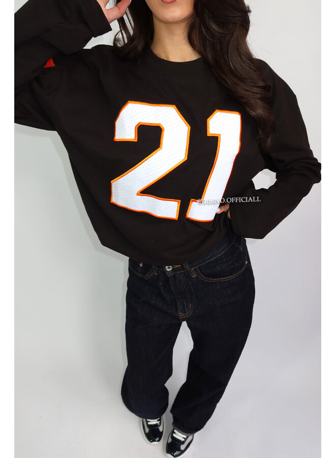 BLACK/ORANGE - '21 LONGSLEEVE' - OVERSIZED PRIORITY LONGSLEEVE JERSEY