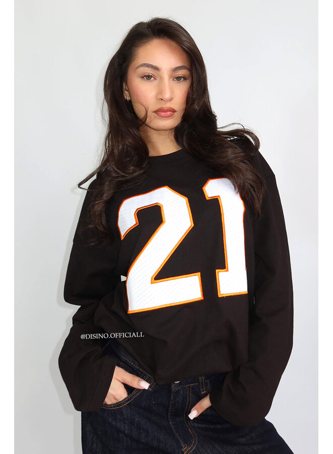 BLACK/ORANGE - '21 LONGSLEEVE' - OVERSIZED PRIORITY LONGSLEEVE JERSEY