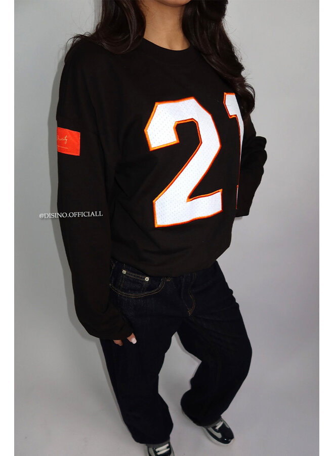 BLACK/ORANGE - '21 LONGSLEEVE' - OVERSIZED PRIORITY LONGSLEEVE JERSEY