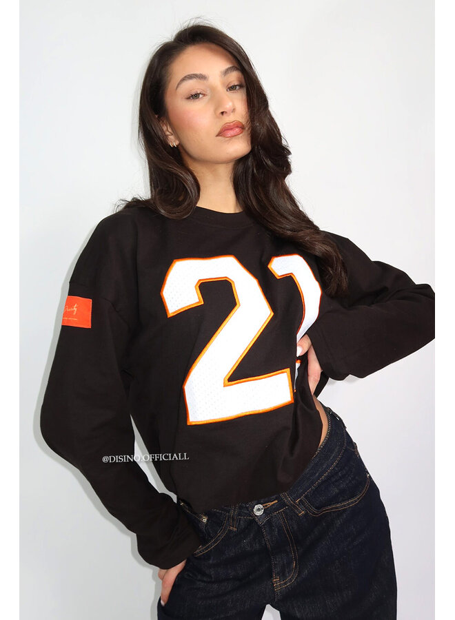 BLACK/ORANGE - '21 LONGSLEEVE' - OVERSIZED PRIORITY LONGSLEEVE JERSEY