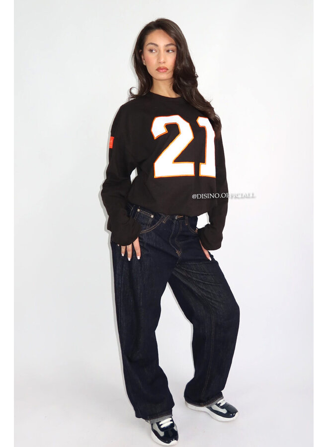 BLACK/ORANGE - '21 LONGSLEEVE' - OVERSIZED PRIORITY LONGSLEEVE JERSEY
