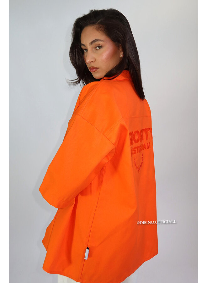 ORANGE - 'PRIORITY AMSTERDAM BLOUSE' - PREMIUM QUALITY OVERSIZED BLOUSE