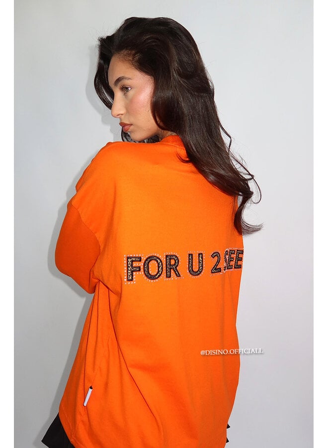 ORANGE - '4U2C LONGSLEEVE' - OVERSIZED PRIORITY LONGSLEEVE TEE