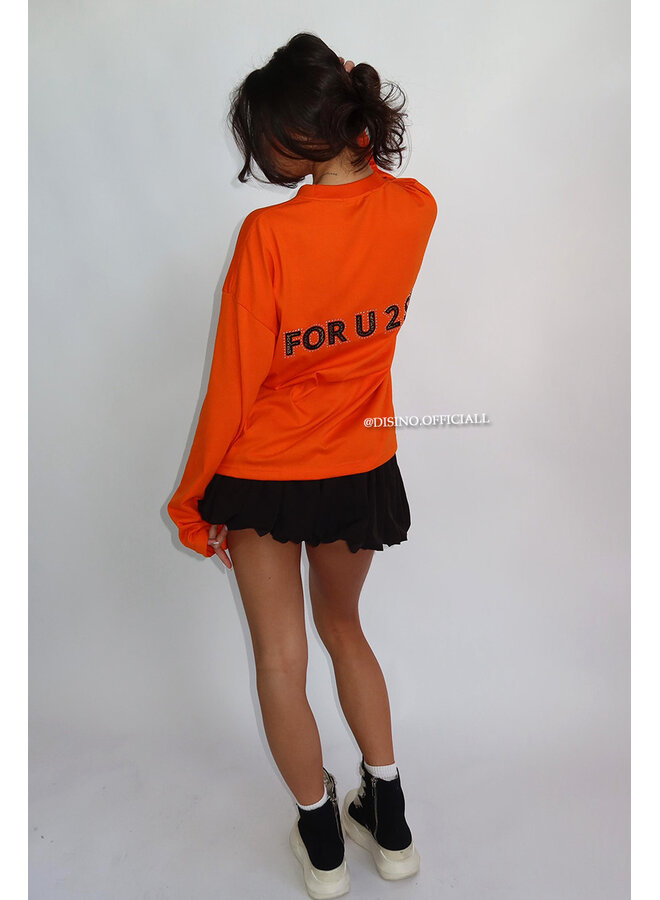 ORANGE - '4U2C LONGSLEEVE' - OVERSIZED PRIORITY LONGSLEEVE TEE