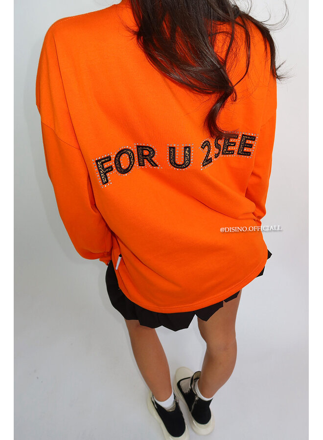 ORANGE - '4U2C LONGSLEEVE' - OVERSIZED PRIORITY LONGSLEEVE TEE