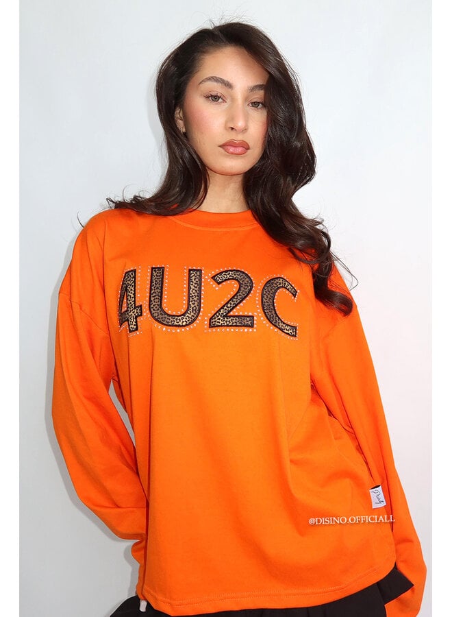 ORANGE - '4U2C LONGSLEEVE' - OVERSIZED PRIORITY LONGSLEEVE TEE