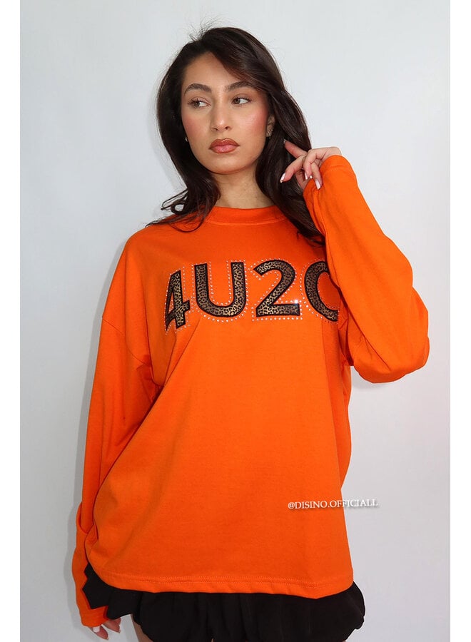 ORANGE - '4U2C LONGSLEEVE' - OVERSIZED PRIORITY LONGSLEEVE TEE
