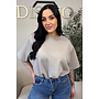 TAUPE - 'MILA TOP' - OVERSIZED CROPPED TOP