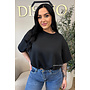 BLACK - 'MILA TOP' - OVERSIZED CROPPED TOP